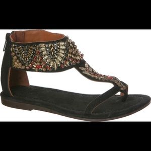 Bacio 61 black beaded free people sandal